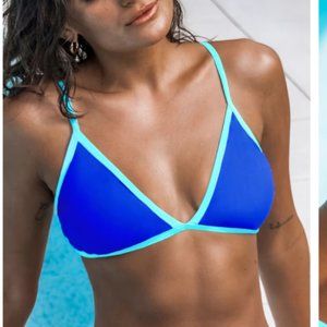 Cupshe Colorblock V-Neck Triangle Bikini Top